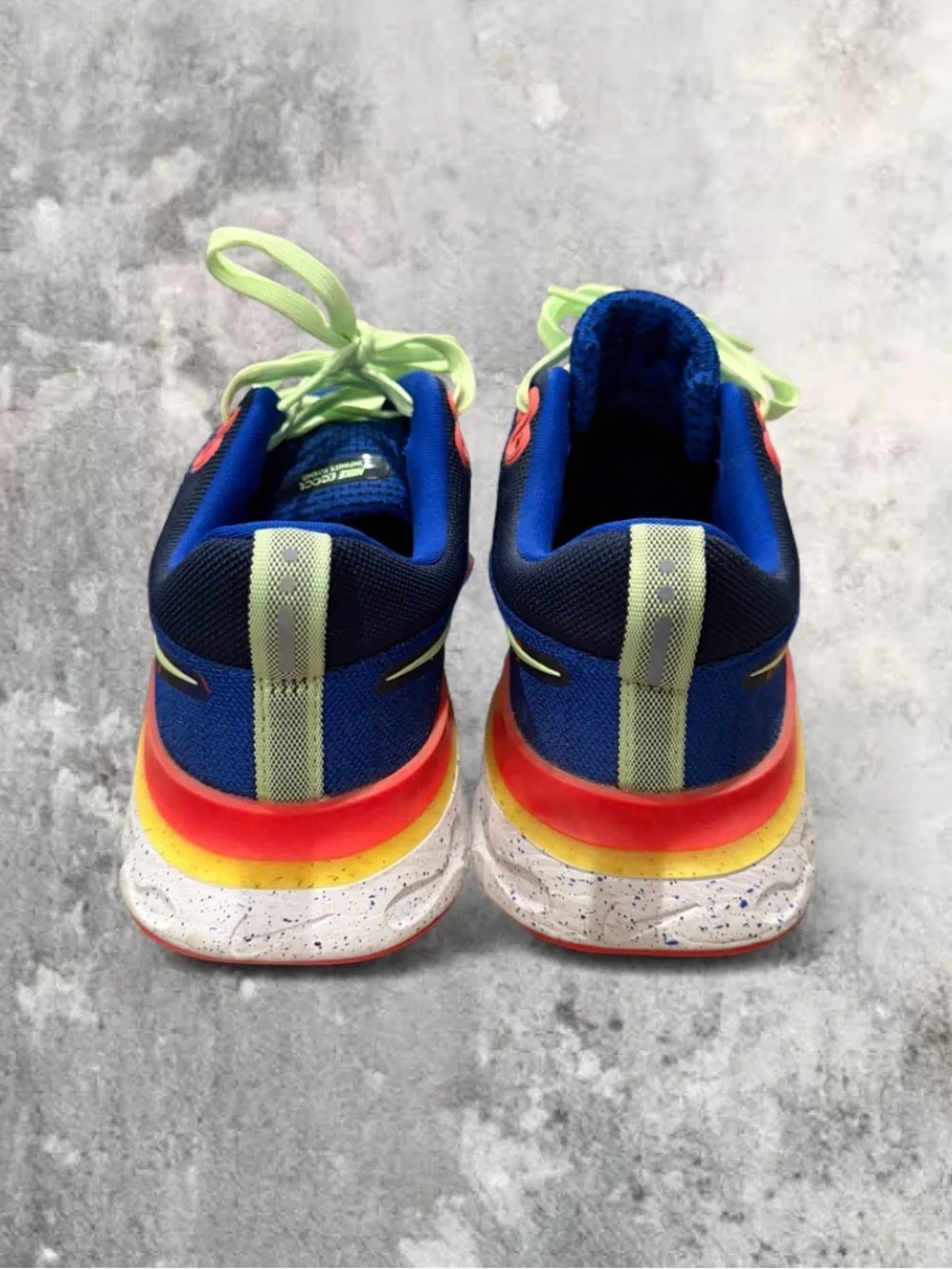 Nike React Infinite Flyknit Men’s Running Shoes - Blue with Neon Green Accents